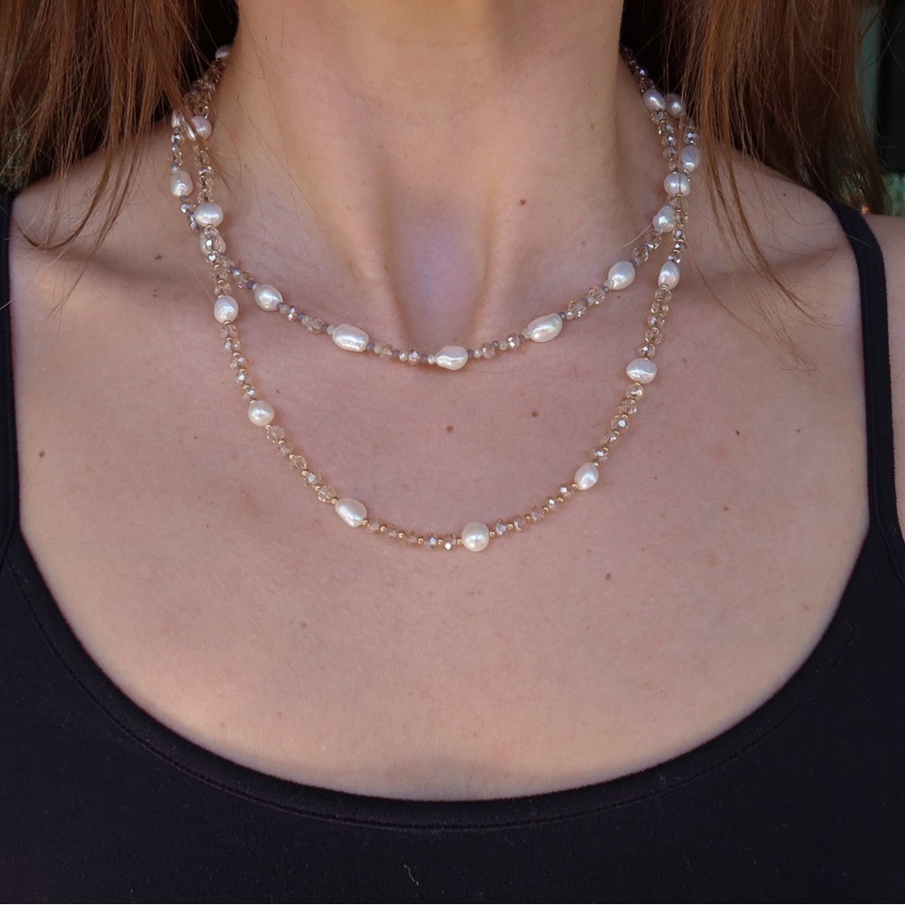 Freshwater Pearl & Crystal Necklace Bundle - Picture 1 of 7